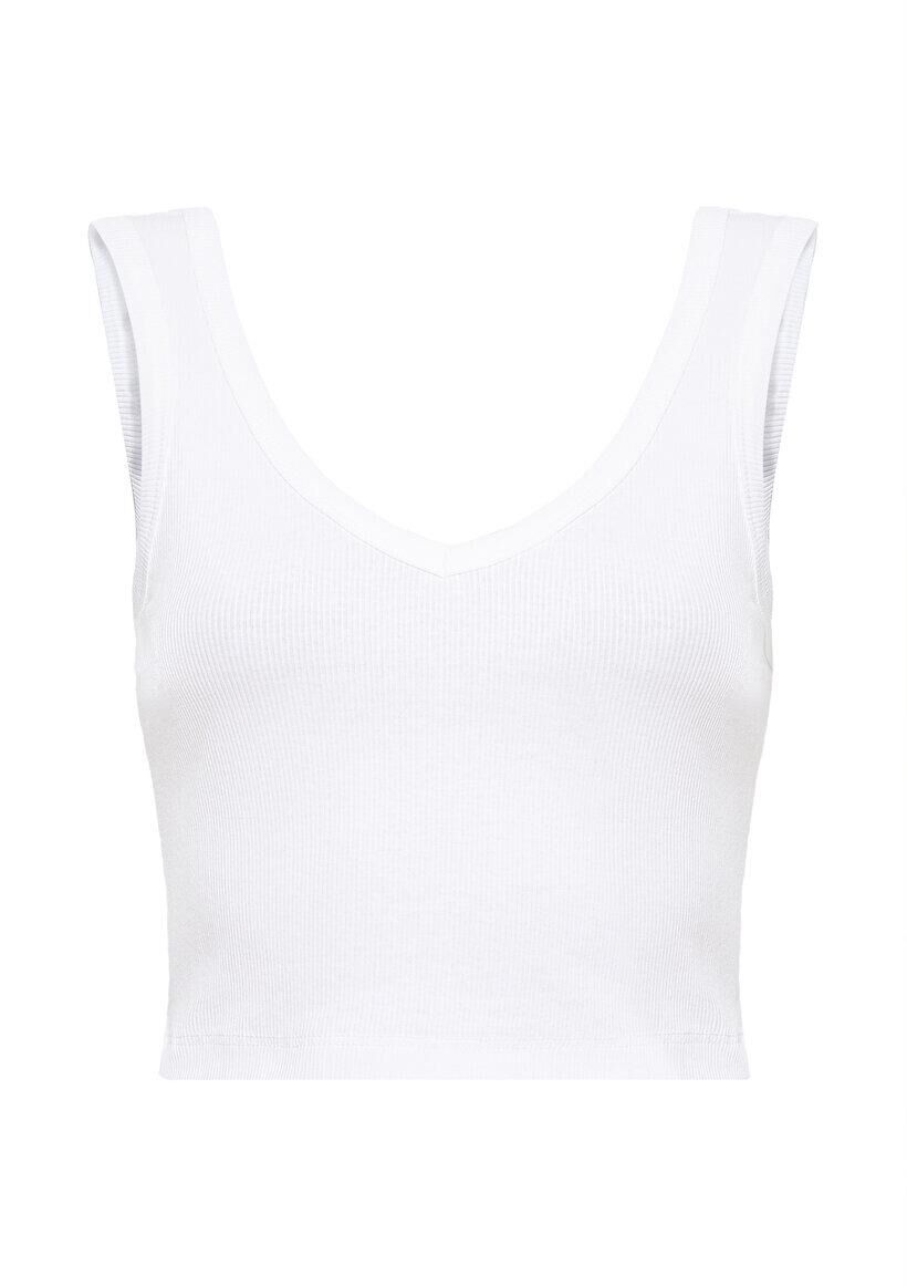 MAVİ KADIN ASKILI V YAKA BASIC Beyaz 1612375-620 BEYAZ - XS