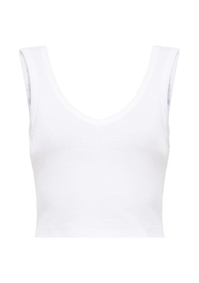 MAVİ KADIN ASKILI V YAKA BASIC Beyaz 1612375-620 BEYAZ - XS