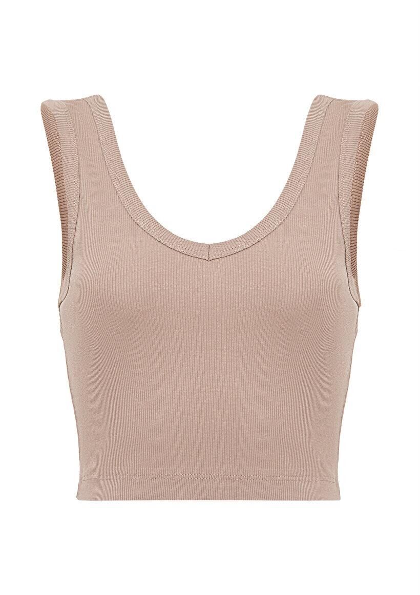 MAVİ KADIN ASKILI V YAKA BASIC Mantar 1612375-70320