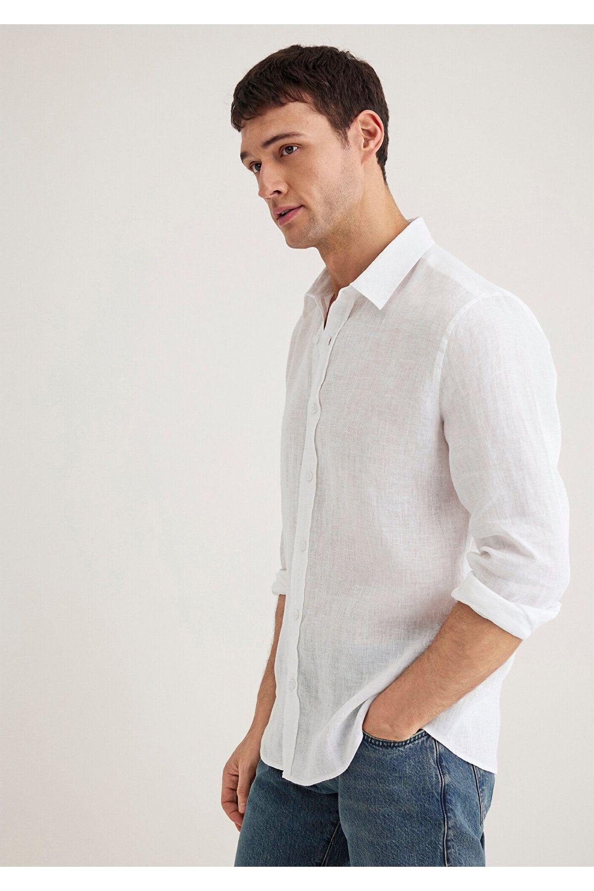 MAVİ ERKEK UZUN KOL GÖMLEK Beyaz 0211466-620