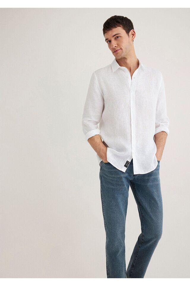 MAVİ ERKEK UZUN KOL GÖMLEK Beyaz 0211466-620