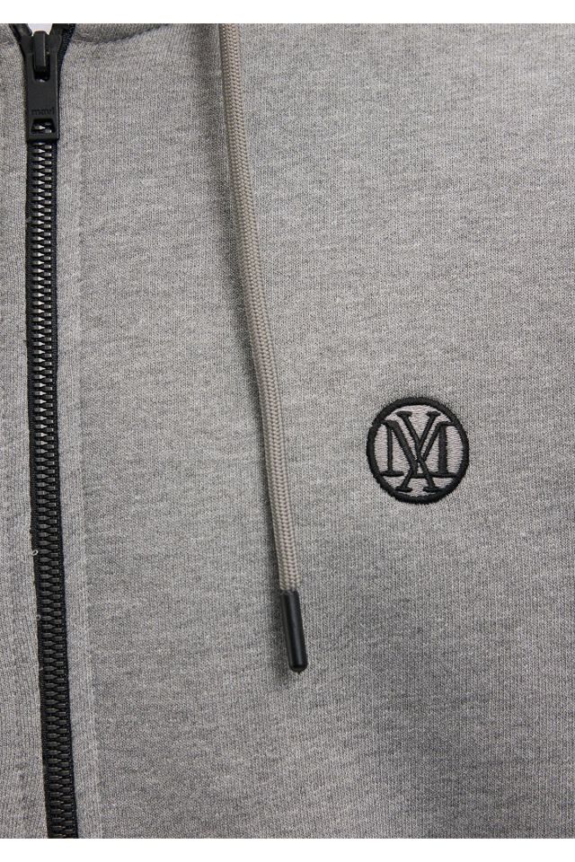 MAVİ ERKEK FERMUARLI SWEATSHIRT Gri Melanj 066979-34686