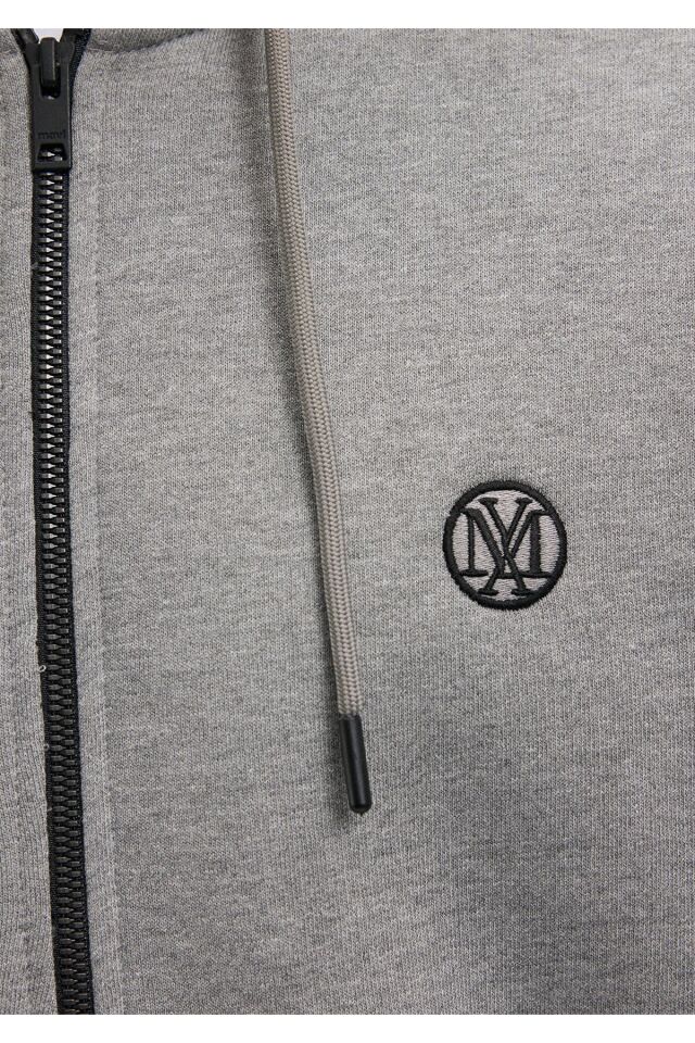 MAVİ ERKEK FERMUARLI SWEATSHIRT Gri Melanj 066979-34686