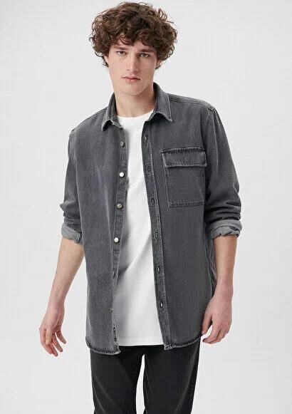 MAVİ ERKEK CEPLİ GÖMLEK Siyah 0210971-900