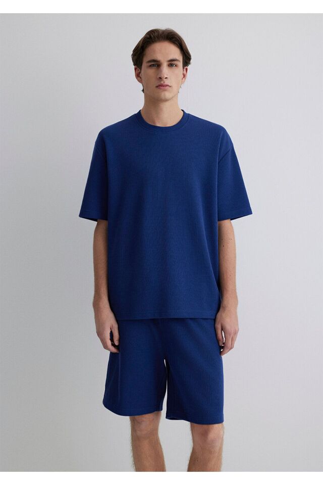 MAVİ ERKEK KISA KOL TİŞÖRT Koyu Saks Mavi 0612655-70722