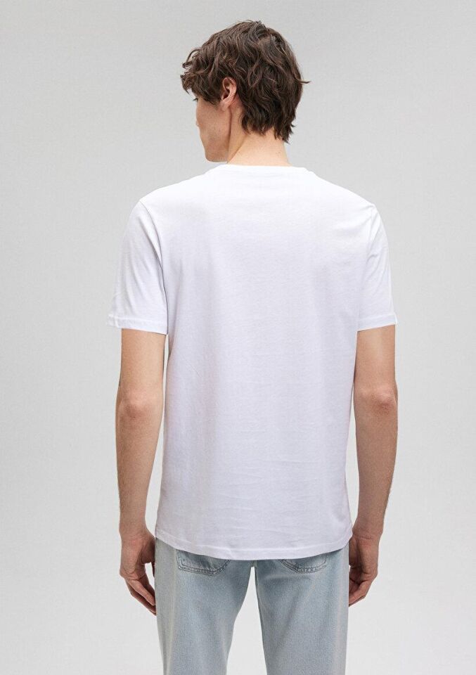 MAVİ ERKEK MAVİ JEANS BASKILI TİŞÖRT Beyaz 066195-620 BEYAZ - XXL