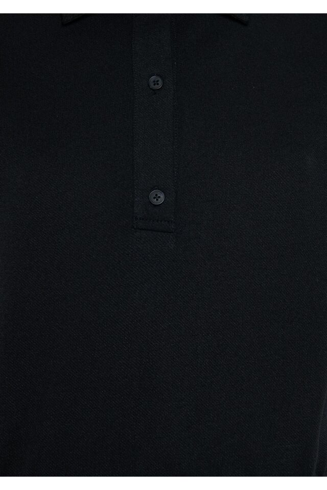 MAVİ KADIN POLO YAKA  ÖRME BLUZ Siyah 1611473-900 SİYAH - XS