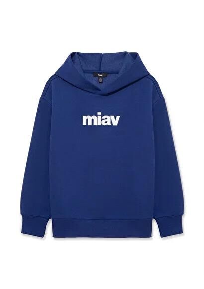 MAVİ ÇOCUK MIAV BASKILI KAPÜŞONLU SWEATSHIRT Koyu S 6S10028-70722