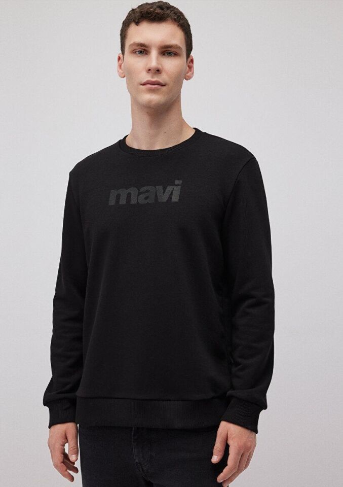 MAVİ ERKEK MAVİ BASKILI SWEATSHIRT Siyah 066303-900