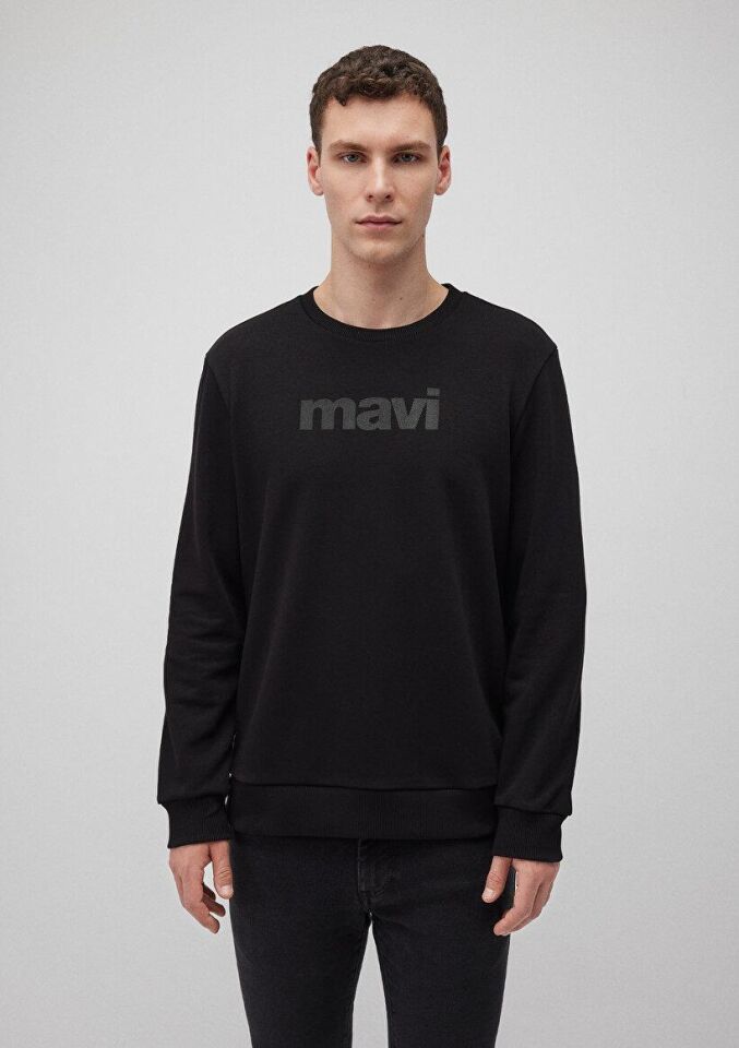 MAVİ ERKEK MAVİ BASKILI SWEATSHIRT Siyah 066303-900