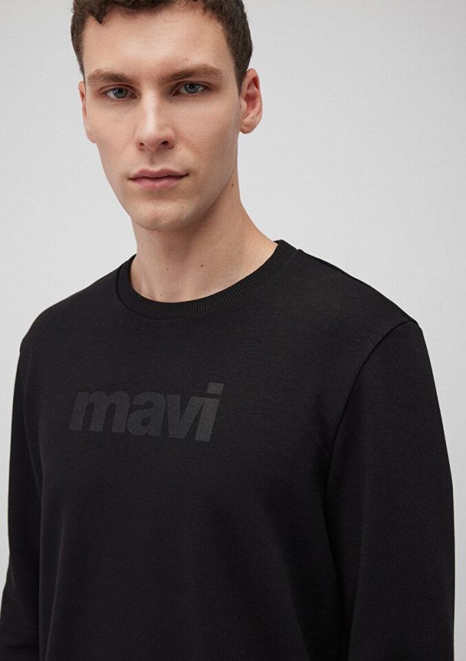 MAVİ ERKEK MAVİ BASKILI SWEATSHIRT Siyah 066303-900
