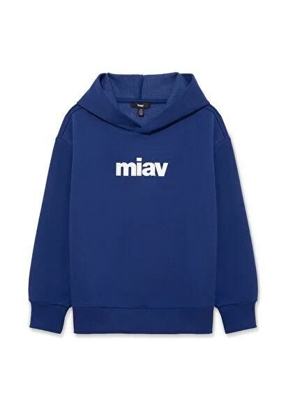 MAVİ ÇOCUK MIAV BASKILI KAPÜŞONLU SWEATSHIRT Koyu S 6S10028-70722 MAVİ - 11-12