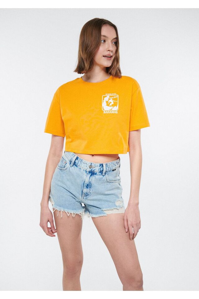 MAVİ KADIN BAHAMAS CROP Şeker Turuncu 1611499-34040 TURUNCU - M