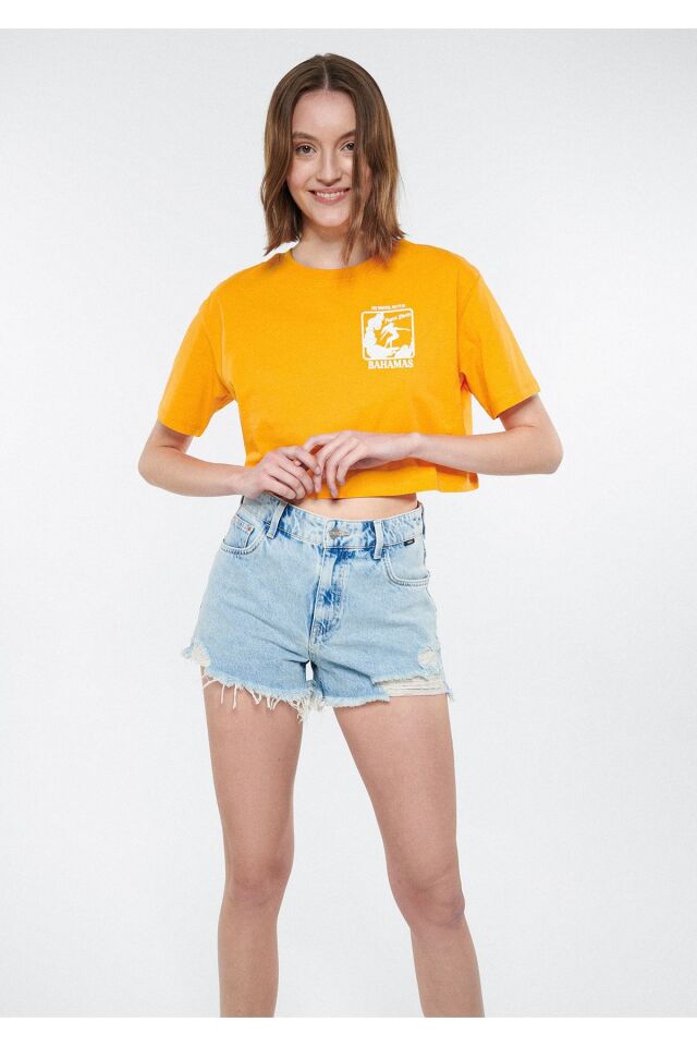 MAVİ KADIN BAHAMAS CROP Şeker Turuncu 1611499-34040 TURUNCU - M