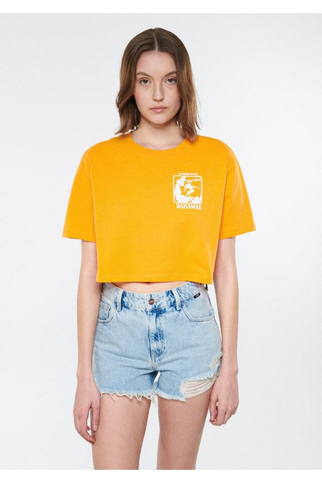 MAVİ KADIN BAHAMAS CROP Şeker Turuncu 1611499-34040 TURUNCU - M