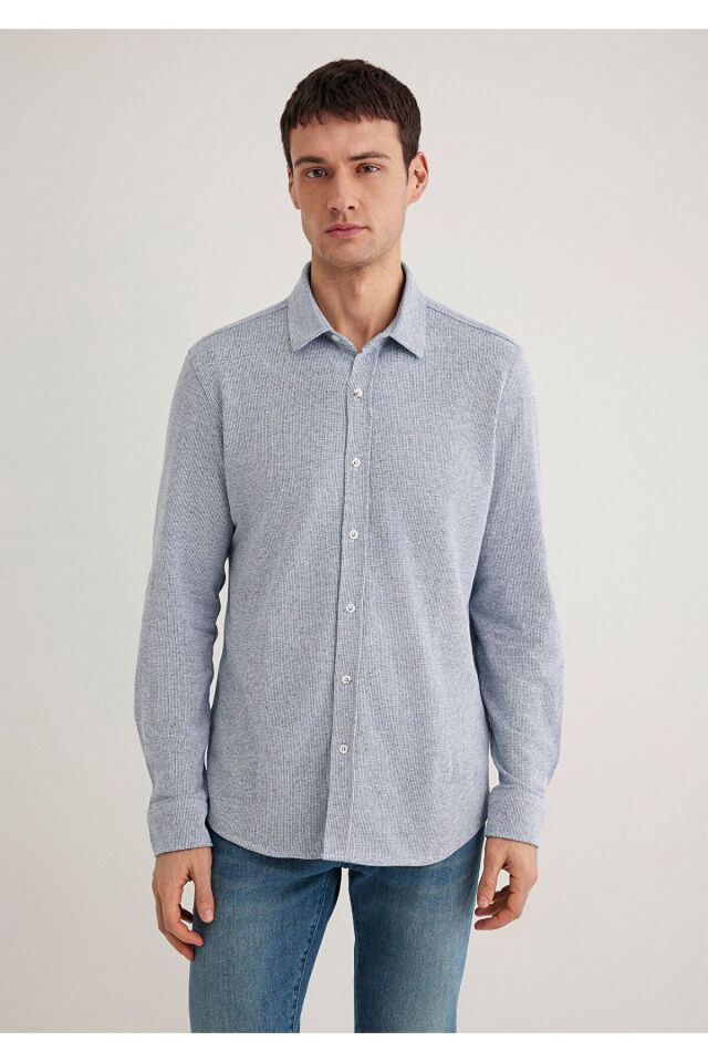 MAVİ ERKEK UZUN KOL GÖMLEK Petrol Mavi 0211524-70764