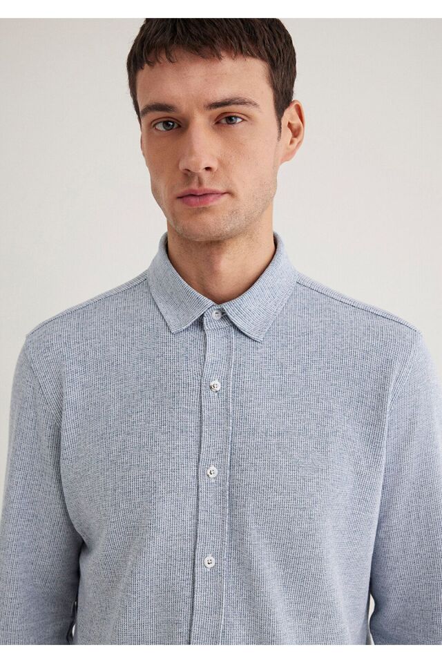 MAVİ ERKEK UZUN KOL GÖMLEK Petrol Mavi 0211524-70764