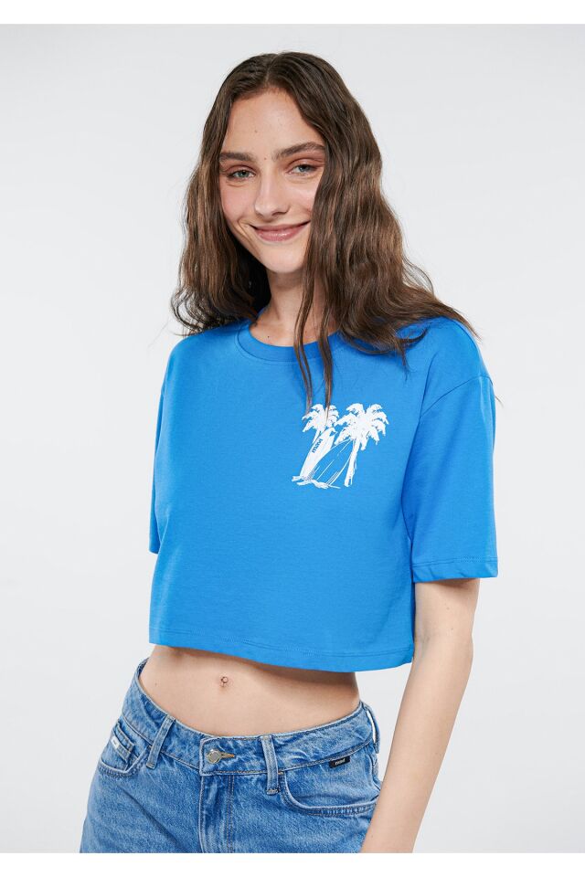 MAVİ KADIN ALOHA CROP Çan Çiçeği Mavisi 1611500-70876