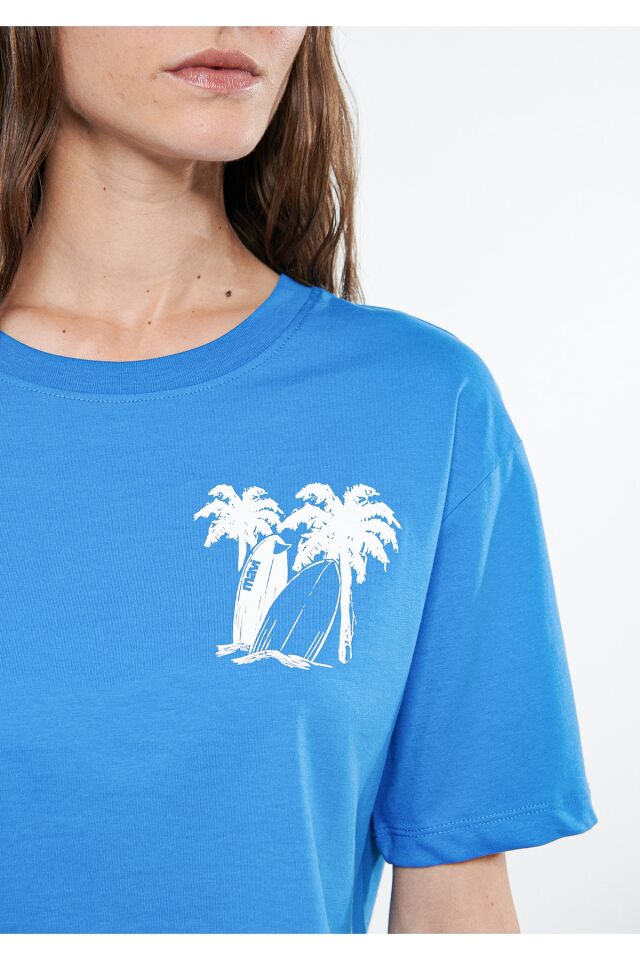 MAVİ KADIN ALOHA CROP Çan Çiçeği Mavisi 1611500-70876 MAVİ - M