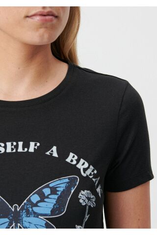 MAVİ KADIN GIVE YOURSELF A BREAK BASKILI GRAFİK TİŞ 1611695-900