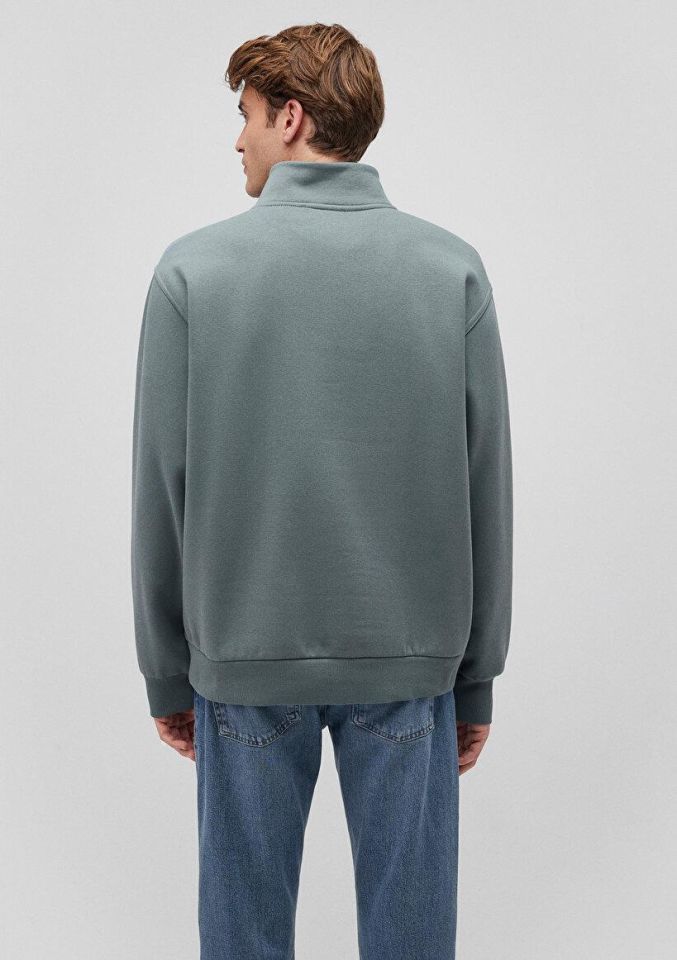 MAVİ ERKEK YARIM FERMUARLI SWEATSHIRT Soluk Yeşil 0S10278-71577
