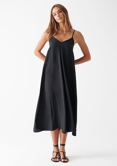 MAVİ KADIN V YAKA ELBİSE Siyah 1310139-900