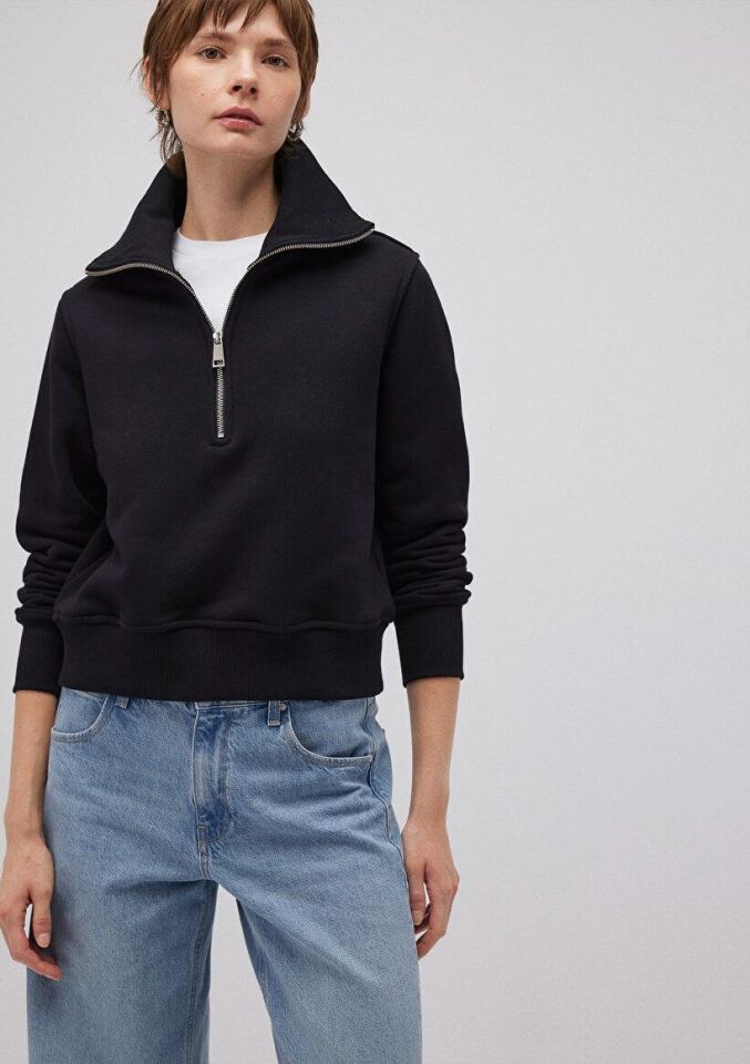 MAVİ KADIN YARIM FERMUARLI SWEATSHIRT Siyah 1S10145-900