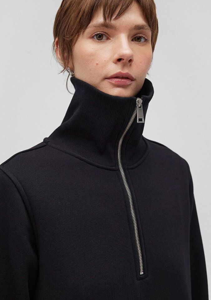 MAVİ KADIN YARIM FERMUARLI SWEATSHIRT Siyah 1S10145-900