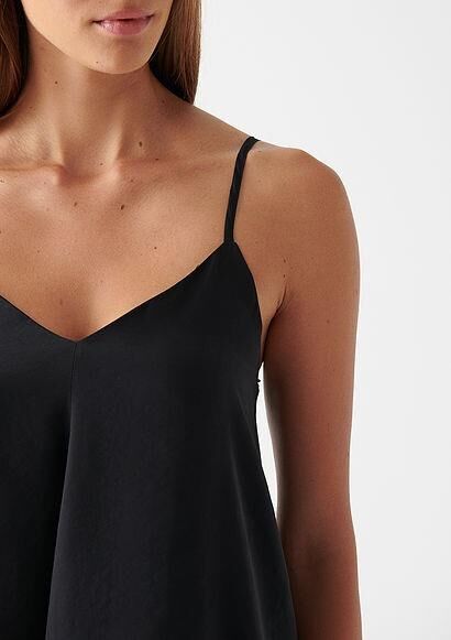 MAVİ KADIN V YAKA ELBİSE Siyah 1310139-900 SİYAH - M