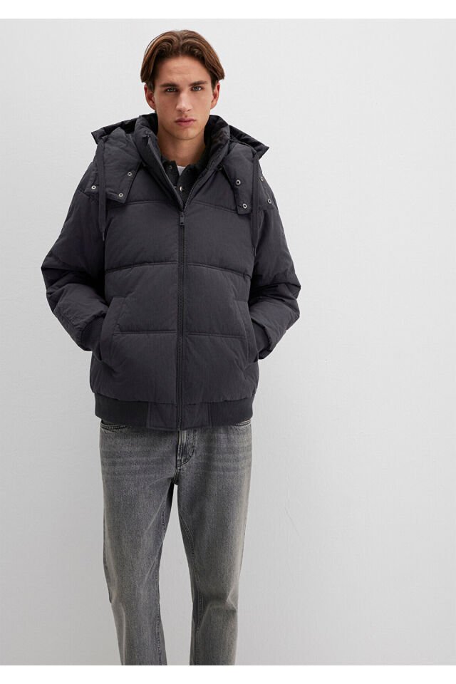 MAVİ ERKEK KAPÜŞONLU CEKET Charcoal Art 0110553-88170