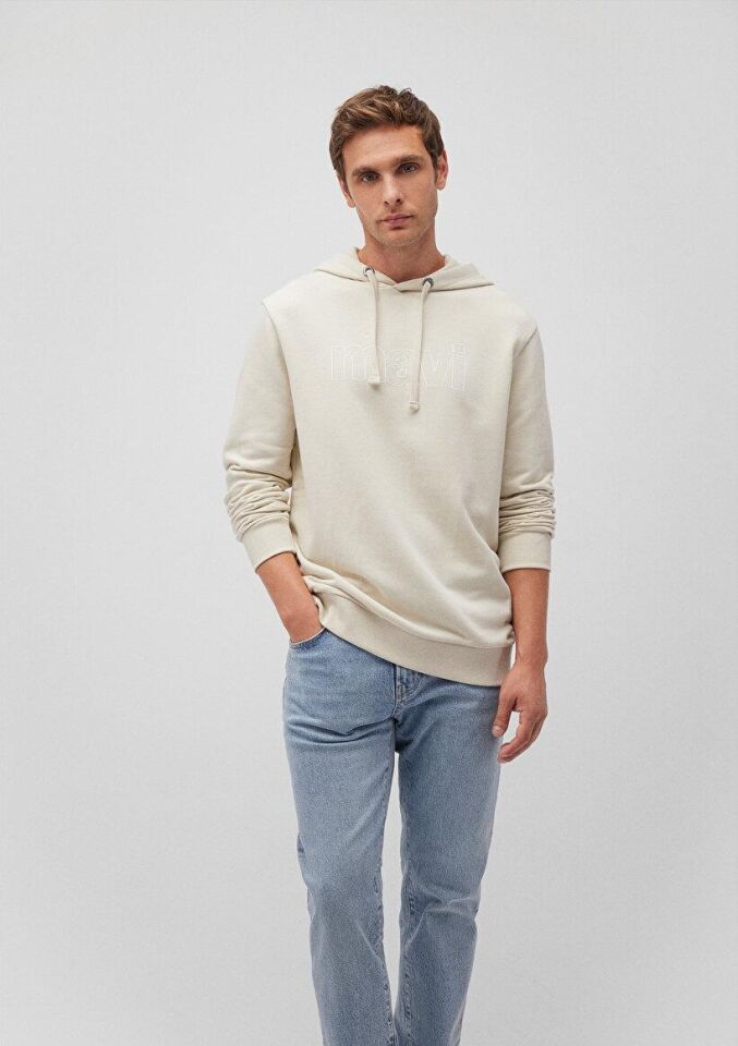 MAVİ ERKEK LOGO KAPÜŞONLU SWEATSHIRT  Kum Beji 065606-70134