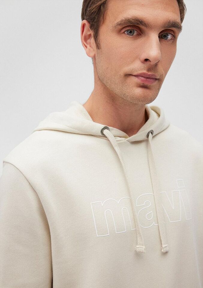 MAVİ ERKEK LOGO KAPÜŞONLU SWEATSHIRT  Kum Beji 065606-70134