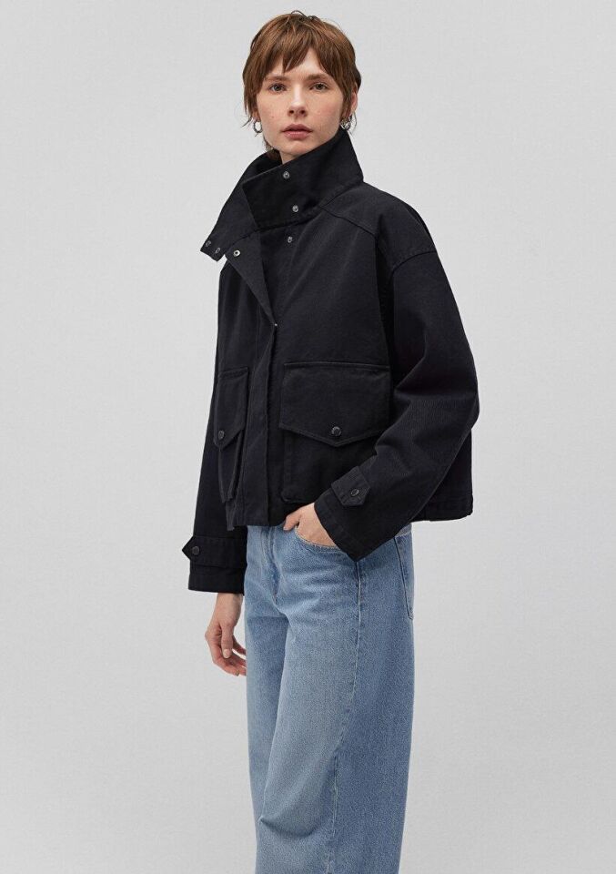 MAVİ KADIN DİK YAKALI CEKET Kömür 1110254-70087