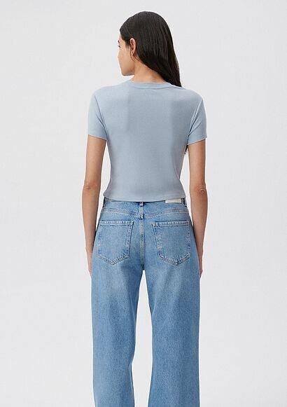 MAVİ KADIN YUVARLAK YAKA BASIC TİŞÖRT Zen Mavisi 1600814-85385