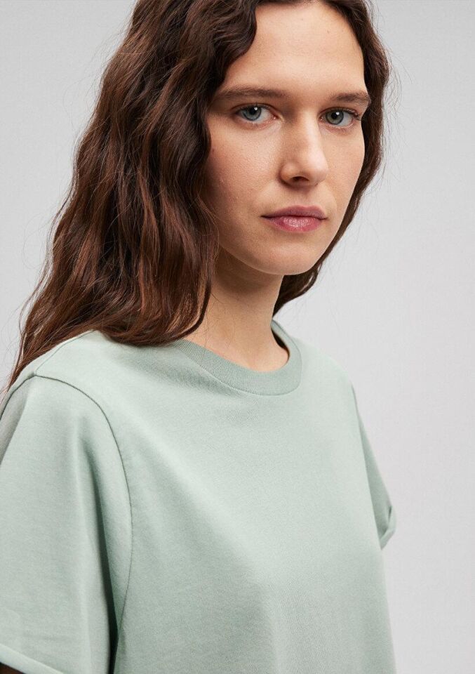 MAVİ KADIN YUVARLAK YAKA KISA KOL PENYE Buz Yeşili 168220-71477