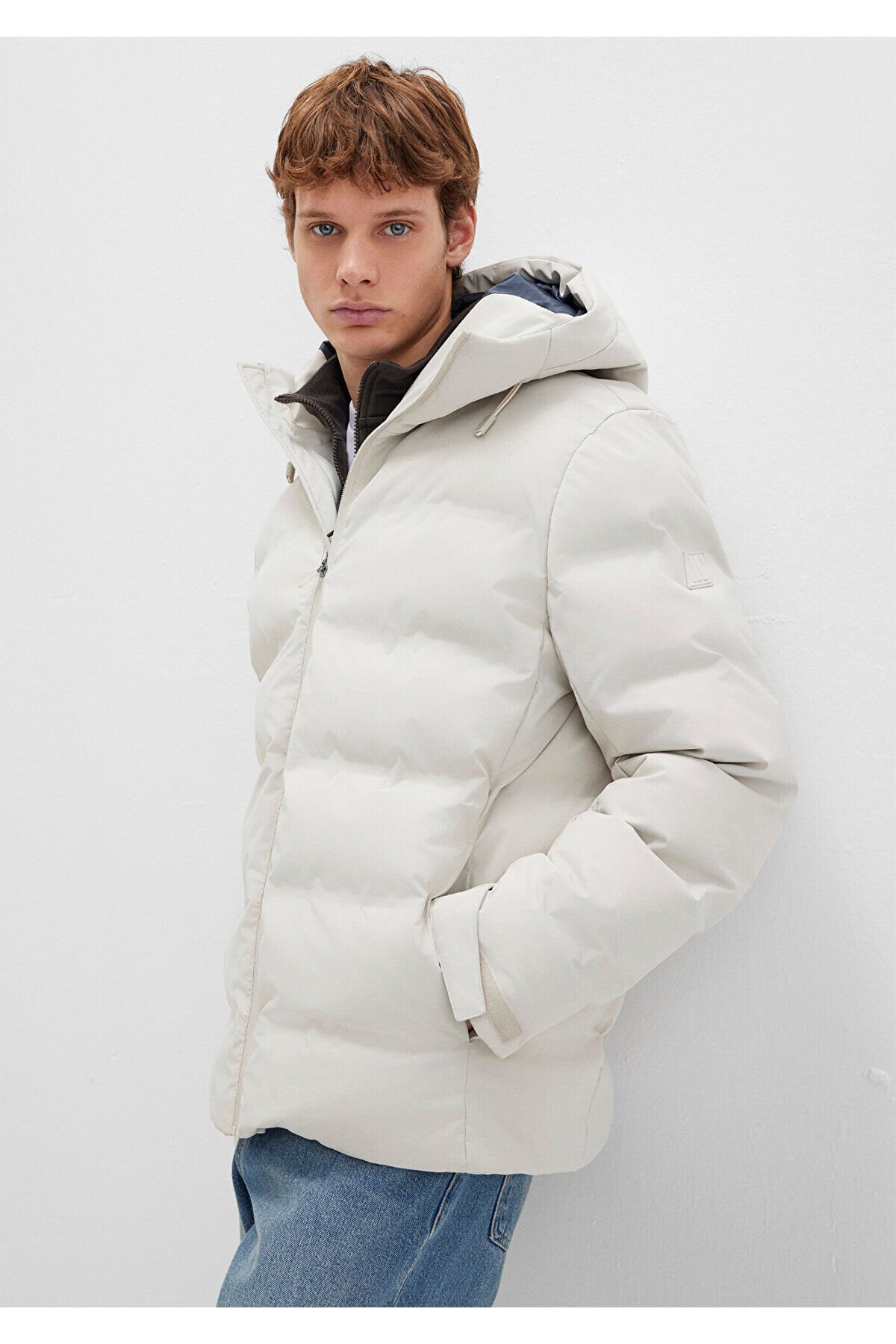 MAVİ ERKEK KAPÜŞONLU CEKET Ay Taşı Beji 0110313-70144