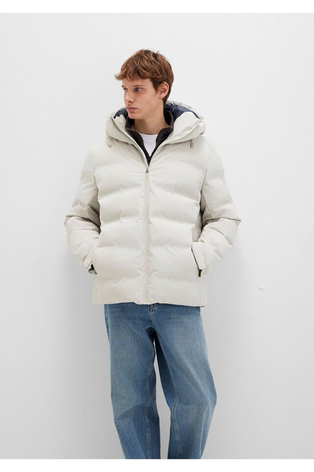 MAVİ ERKEK KAPÜŞONLU CEKET Ay Taşı Beji 0110313-70144