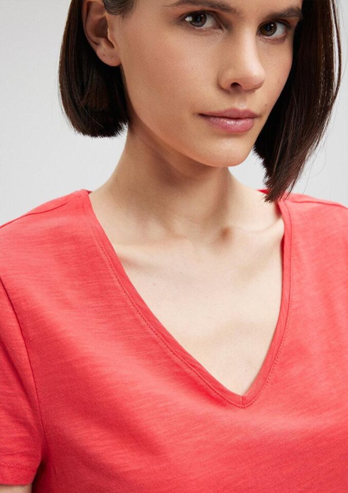 MAVİ KADIN BASIC V YAKA PENYE Nar Çiçeği 168260-71083