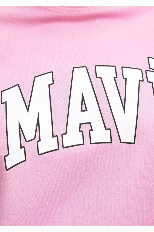 MAVİ KADIN MAVİ BASKILI TİŞÖRT Tatlı Pembe 1600843-71033 PEMBE - ONE SIZE