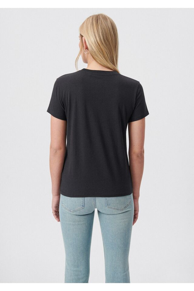 MAVİ KADIN TOGETHER BASKILI GRAFİK TİŞÖRT Kömür 1611699-70087 GRİ - L