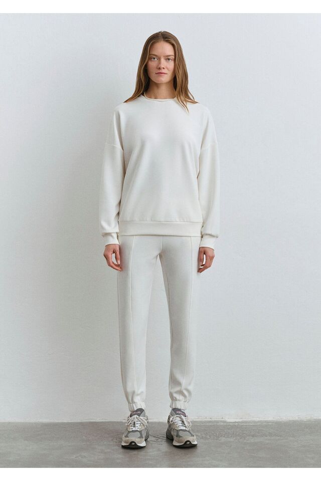 MAVİ KADIN BİSİKLET YAKA SWEATSHIRT Kırık Beyaz 1S10422-70057