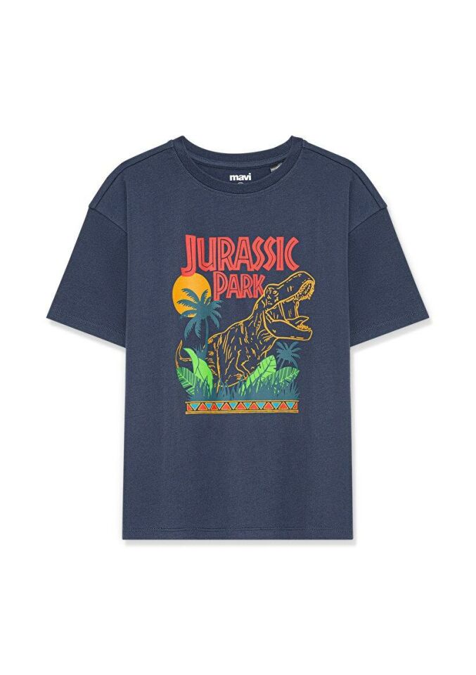 MAVİ ÇOCUK JURASSIC PARK BASKILI TİŞÖRT İndigo Mavi 6610168-70487