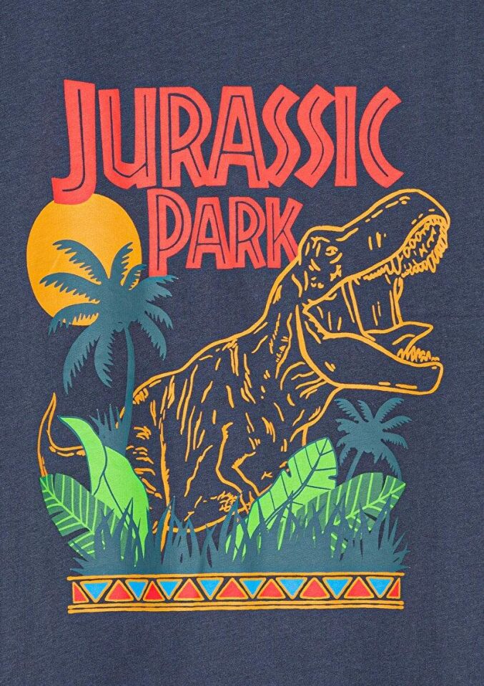 MAVİ ÇOCUK JURASSIC PARK BASKILI TİŞÖRT İndigo Mavi 6610168-70487