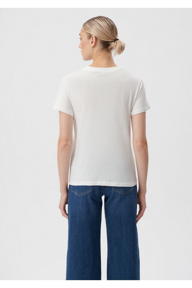 MAVİ KADIN BİSİKLET BASKILI GRAFİK TİŞÖRT Kırık Bey 1611701-70057