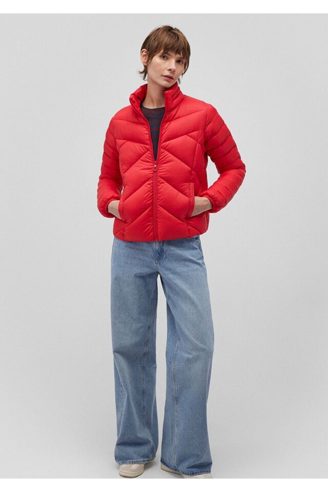 MAVİ KADIN DİK YAKA CEKET Koyu Kırmızı 110698-70468