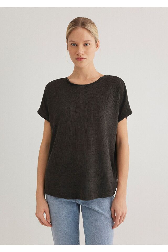 MAVİ KADIN KISA KOL PENYE Kömür 167311-70087