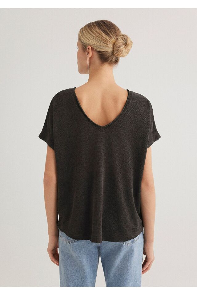 MAVİ KADIN KISA KOL PENYE Kömür 167311-70087