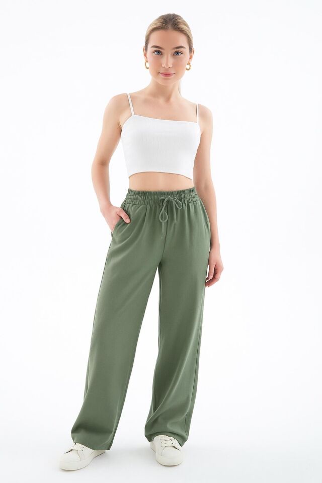 FASHION FRIENDS KADIN GENİŞ PAÇA KETEN PANTOLON 25Y0608K1