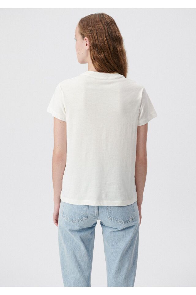 MAVİ KADIN BİSİKLET BASKILI GRAFİK TİŞÖRT Kırık Bey 1611702-70057