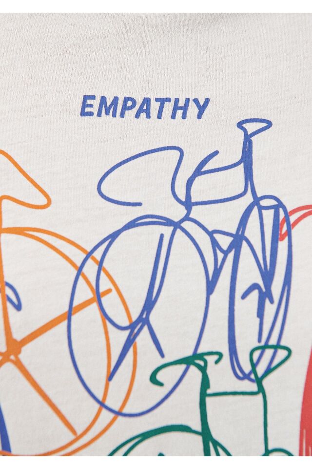 MAVİ KADIN BİSİKLET BASKILI GRAFİK TİŞÖRT Kırık Bey 1611702-70057